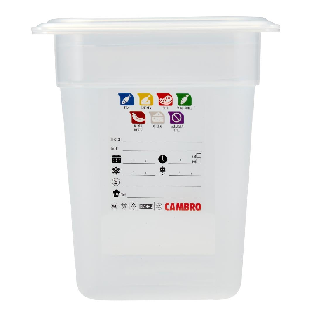 Cambro Safetrak IML Polypropylene Food Storage Container 1/3 GN 200mm