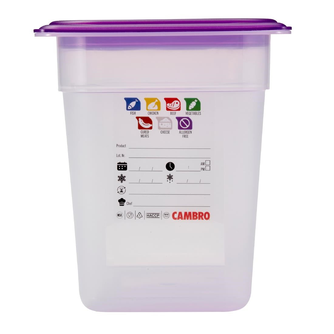 Cambro Safetrak IML Polypropylene Food Storage Container 1/3 GN 200mm
