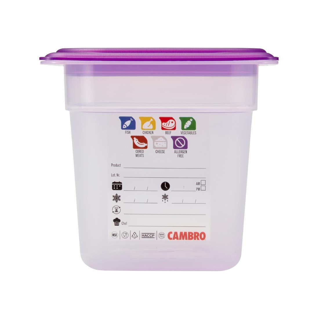 Cambro Safetrak IML Polypropylene Food Storage Container 1/4 GN 150mm