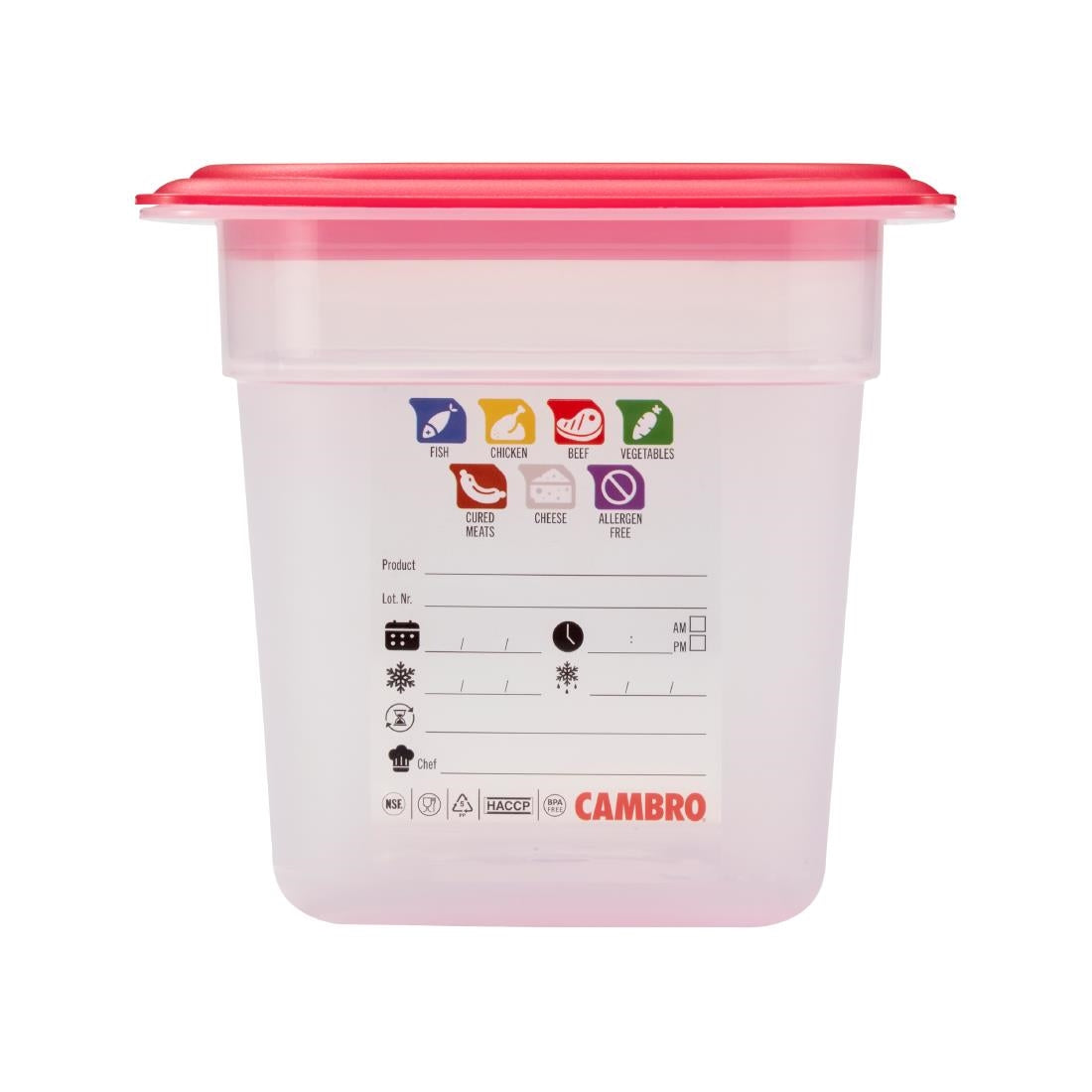 Cambro Safetrak IML Polypropylene Food Storage Container 1/4 GN 150mm