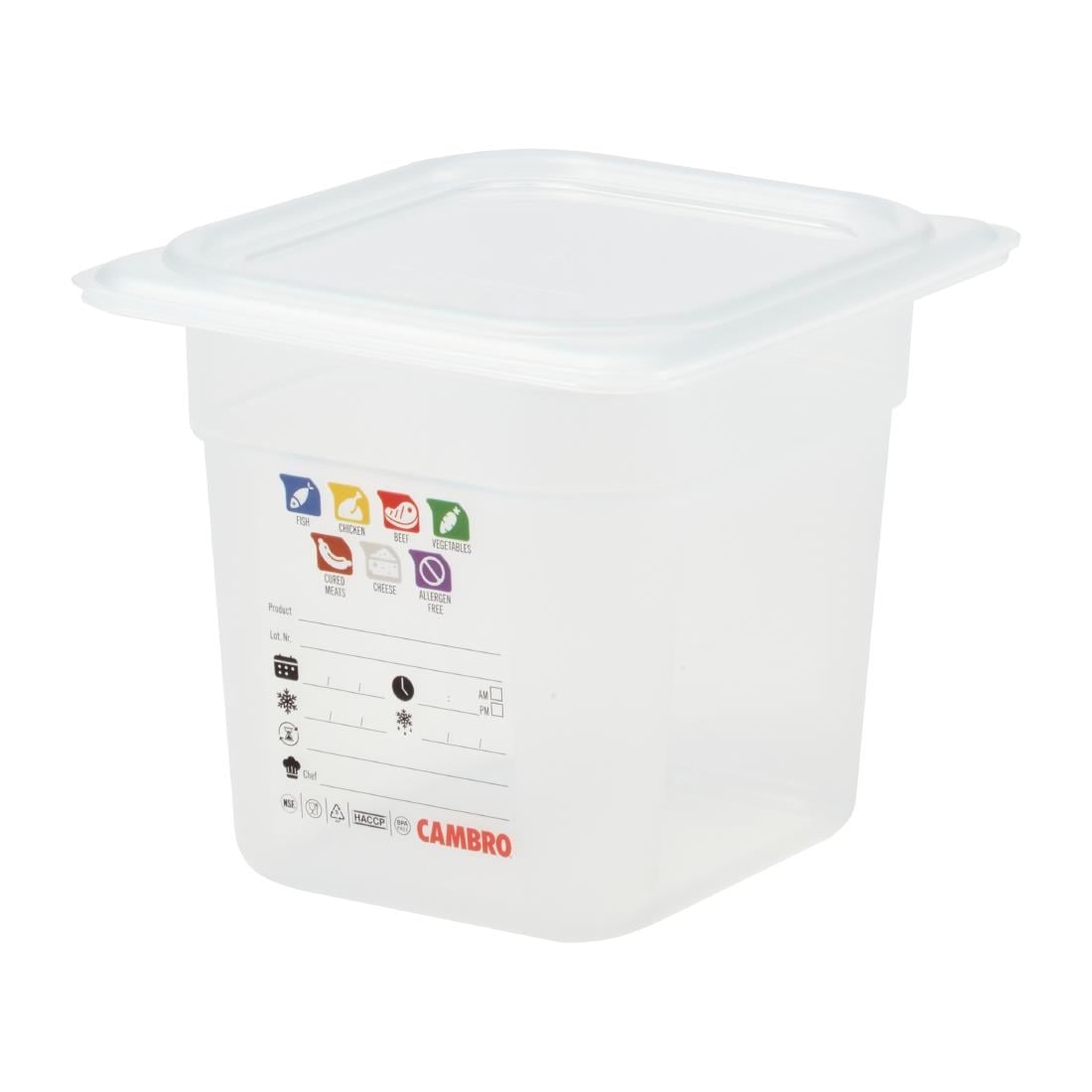 Cambro Safetrak IML Polypropylene Food Storage Container 1/6 GN 150mm