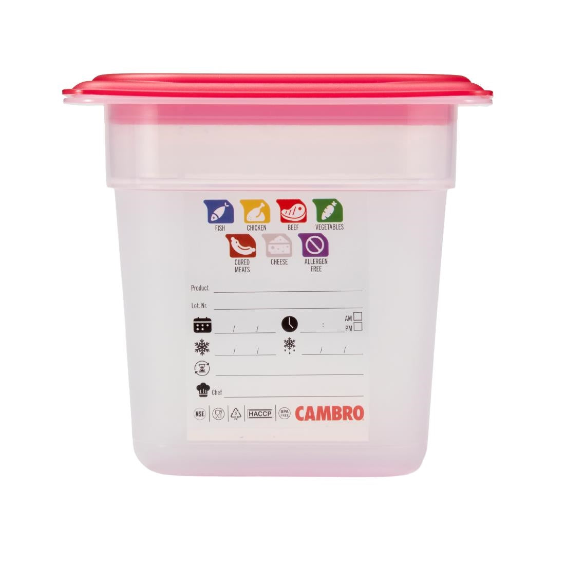 Cambro Safetrak IML Polypropylene Food Storage Container 1/6 GN 150mm