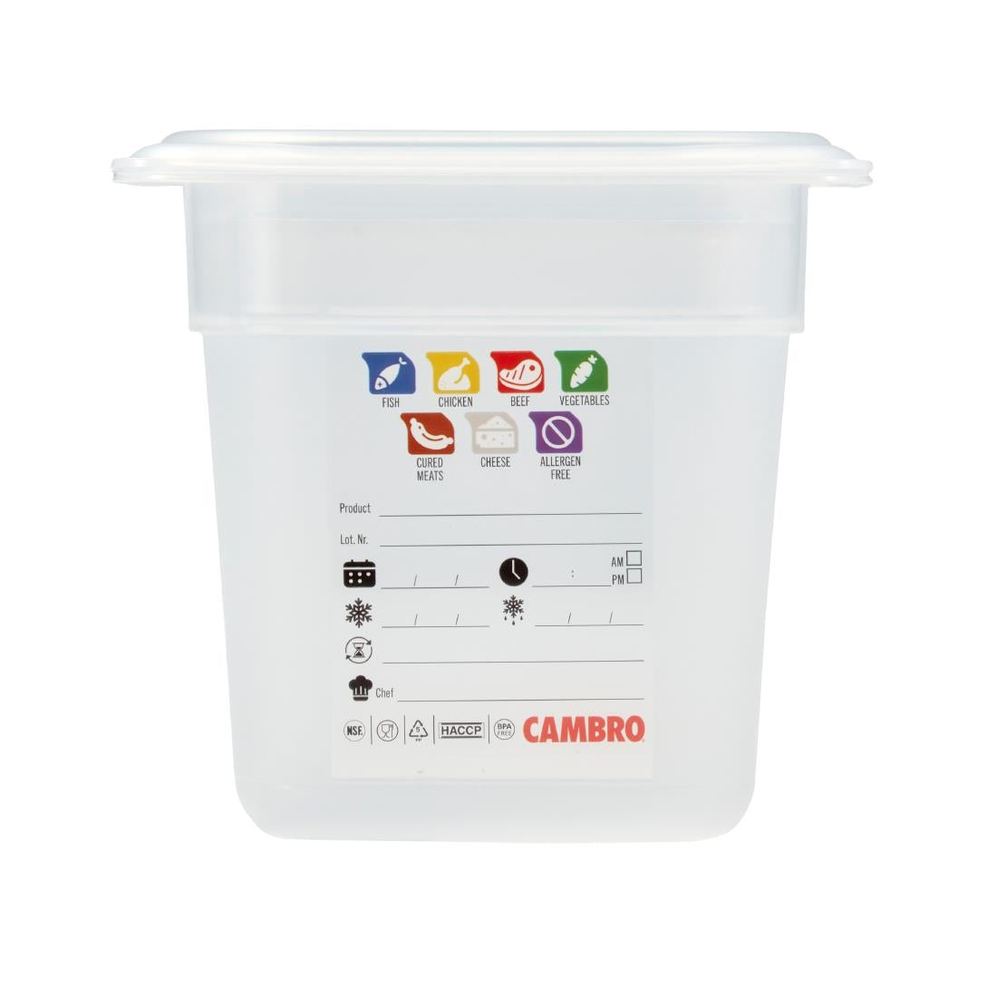 Cambro Safetrak IML Polypropylene Food Storage Container 1/6 GN 150mm