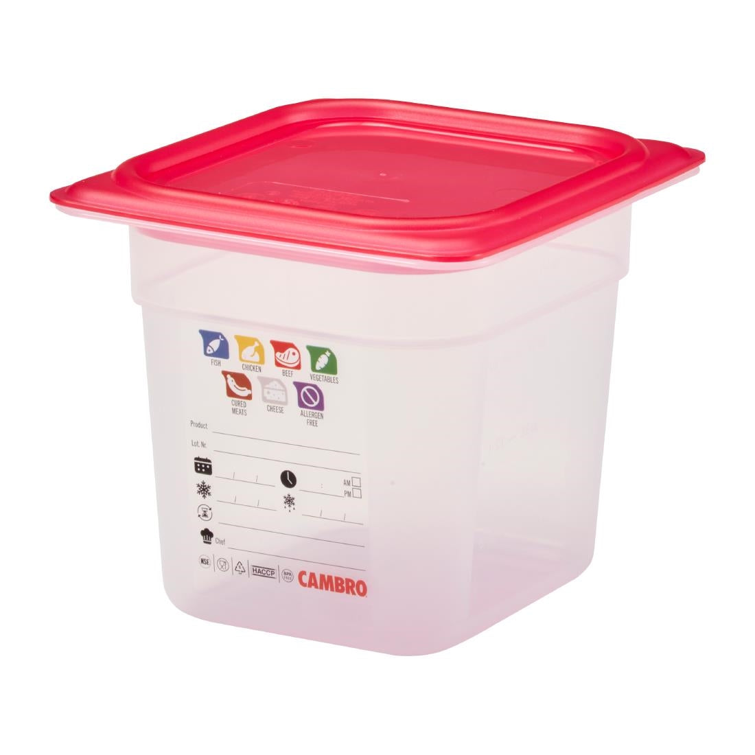 Cambro Safetrak IML Polypropylene Food Storage Container 1/6 GN 150mm