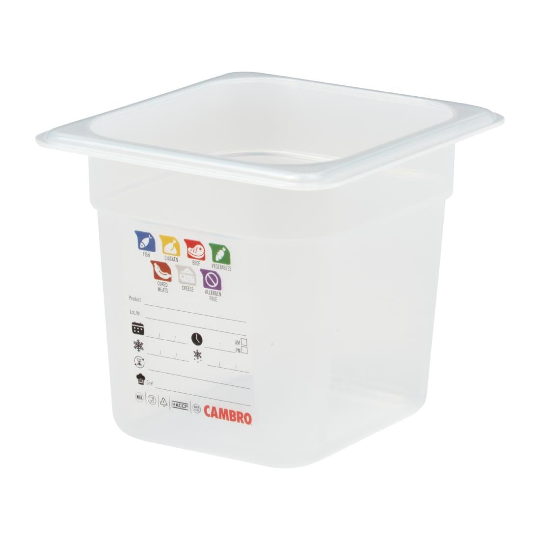 Cambro Safetrak IML Polypropylene Food Storage Container 1/6 GN 150mm