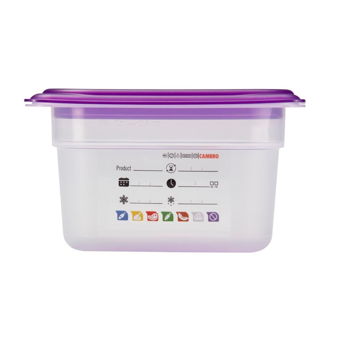 Cambro Safetrak IML Polypropylene Food Storage Container 1/9 GN 100mm