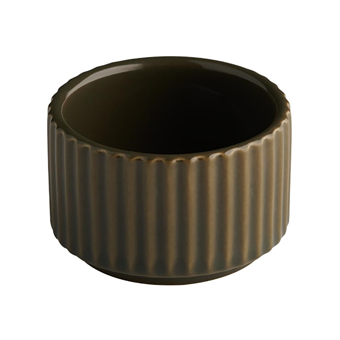APS THE GRID Porcelain Bowls Brown 60mm (12 Pack)