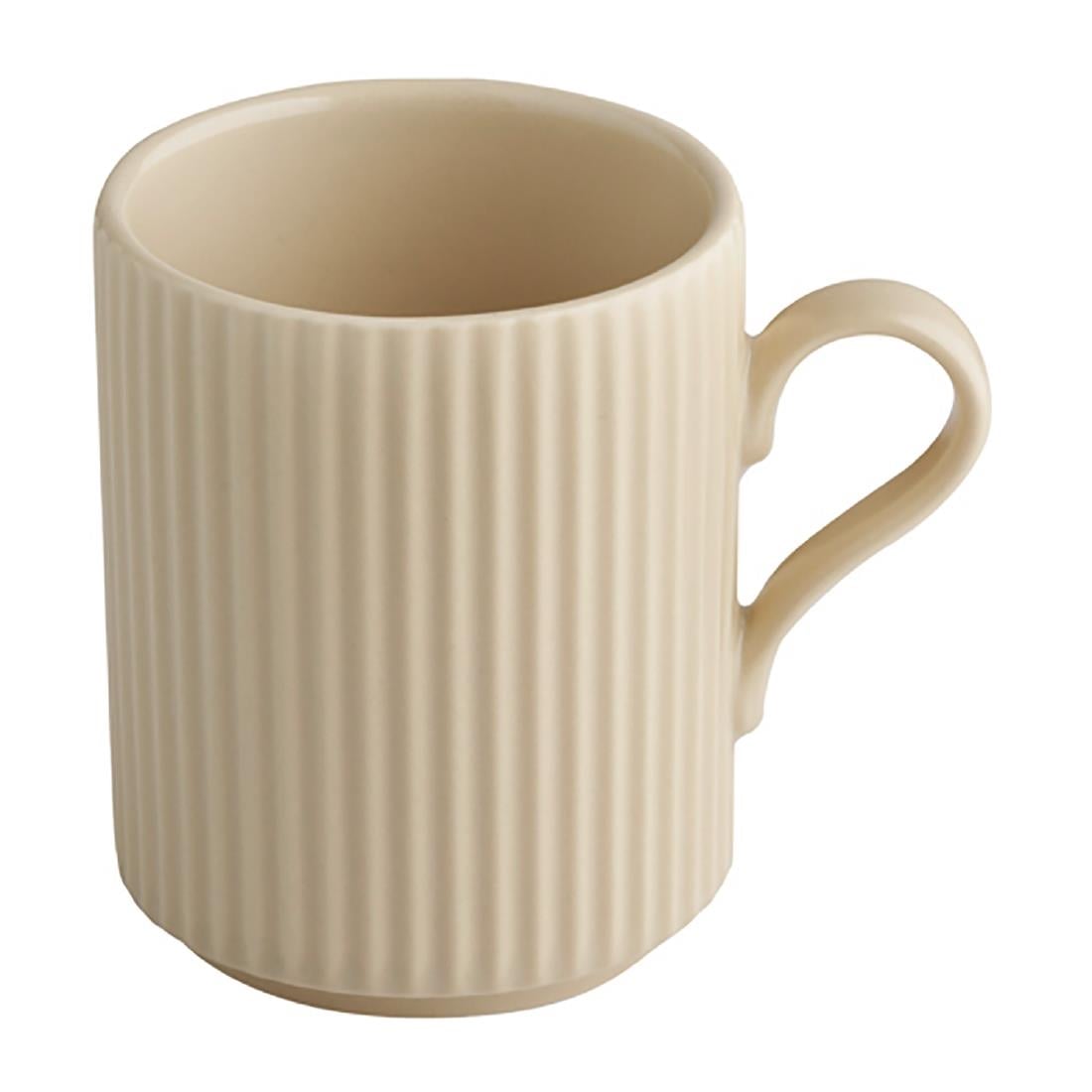 APS THE GRID Porcelain Coffee Mugs Sand 240ml (6 Pack)
