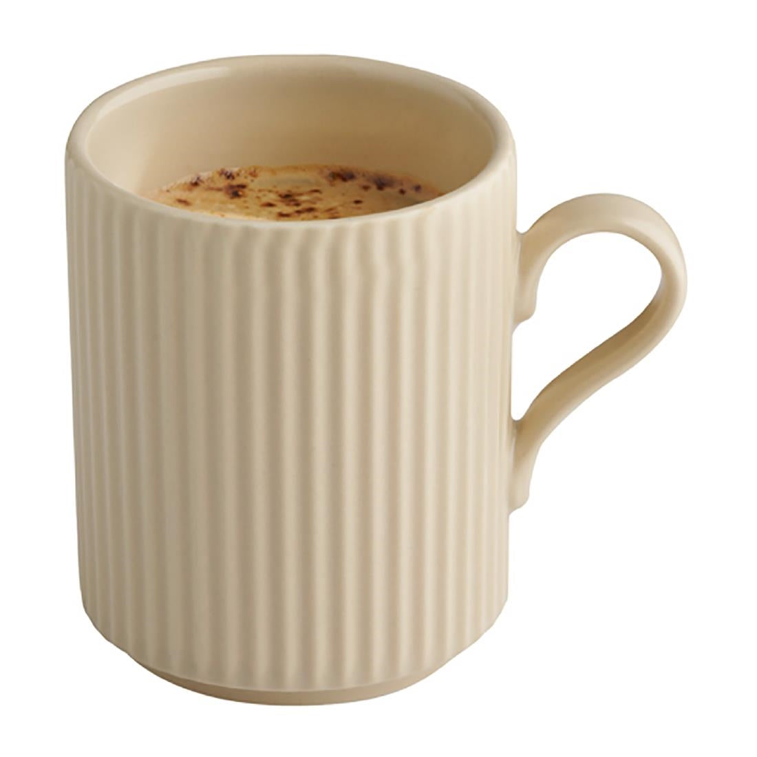 APS THE GRID Porcelain Coffee Mugs Sand 240ml (6 Pack)