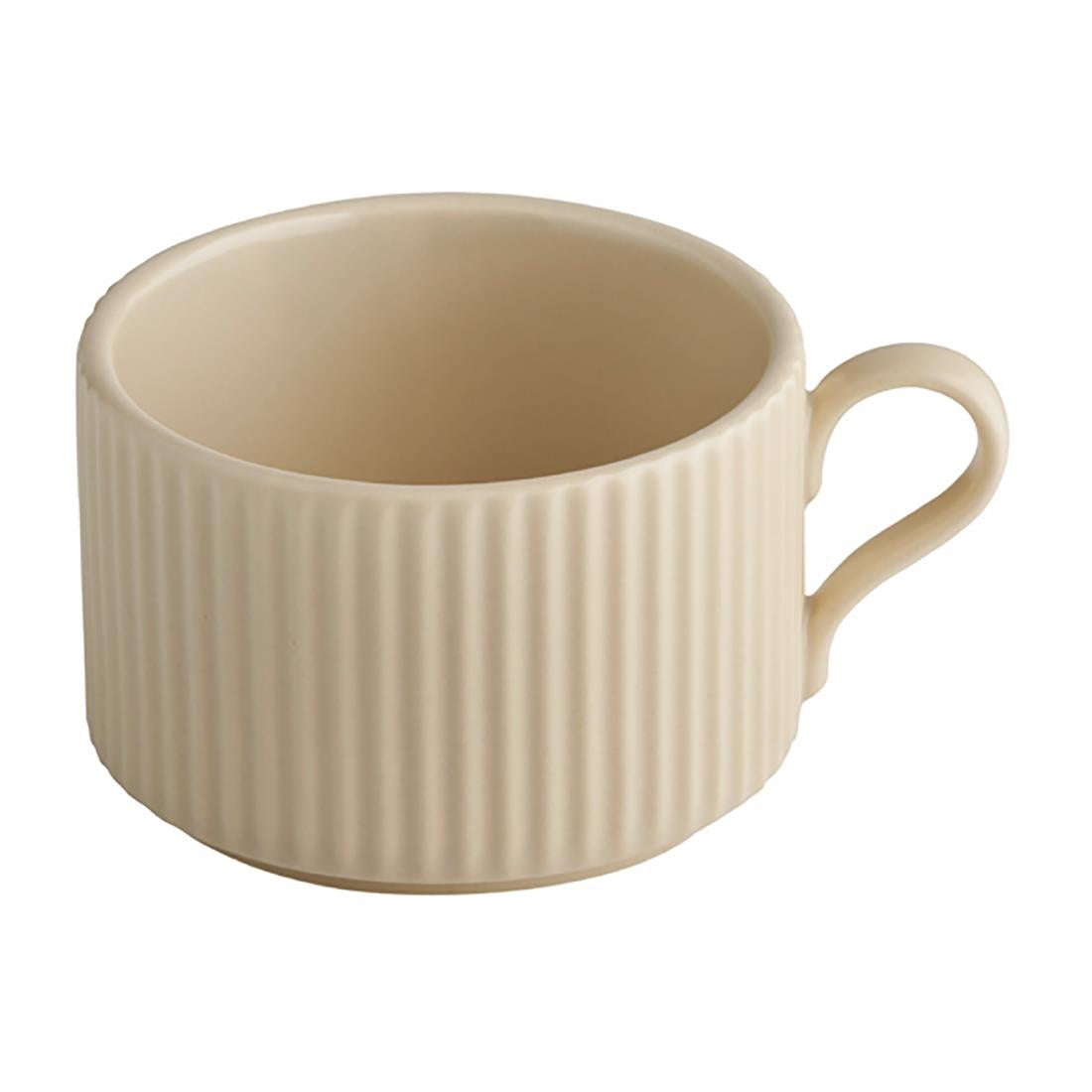 APS THE GRID Porcelain Cappuccino Cups Sand 200ml (6 Pack)