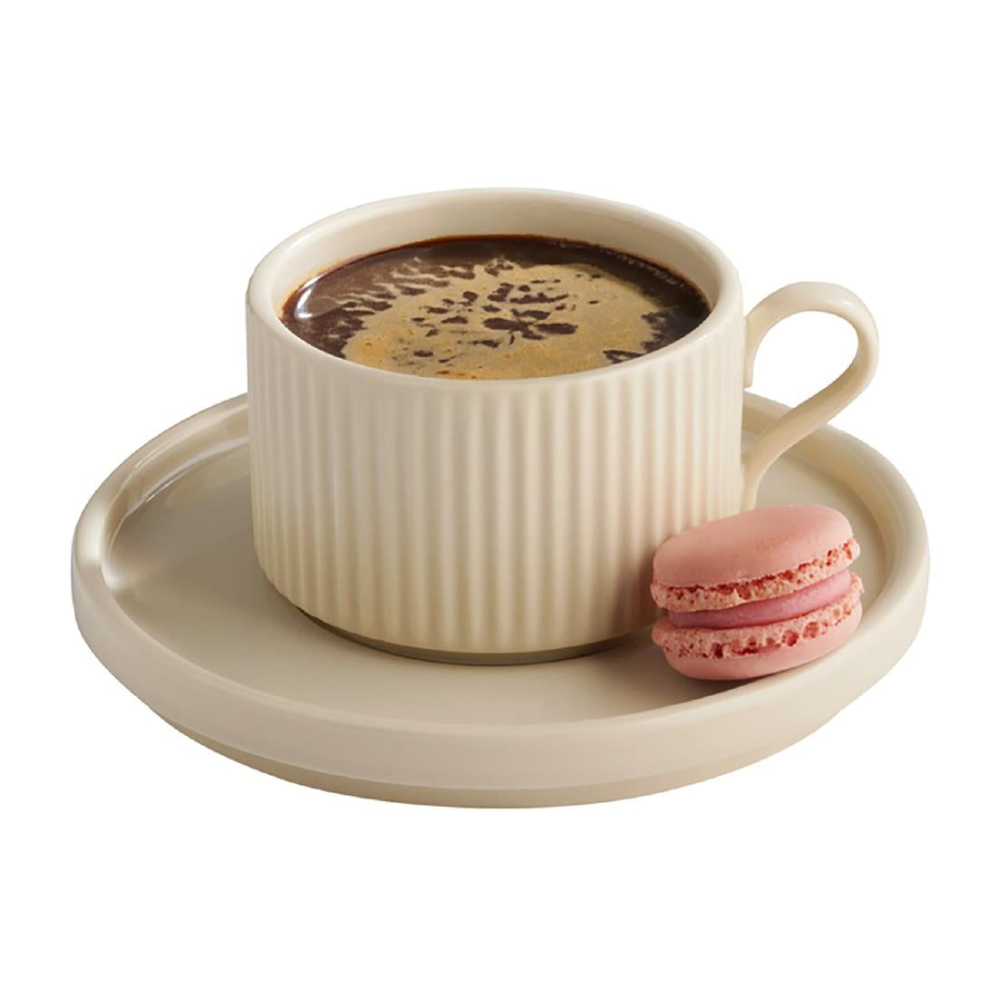 APS THE GRID Porcelain Saucers Sand 160mm (6 Pack)