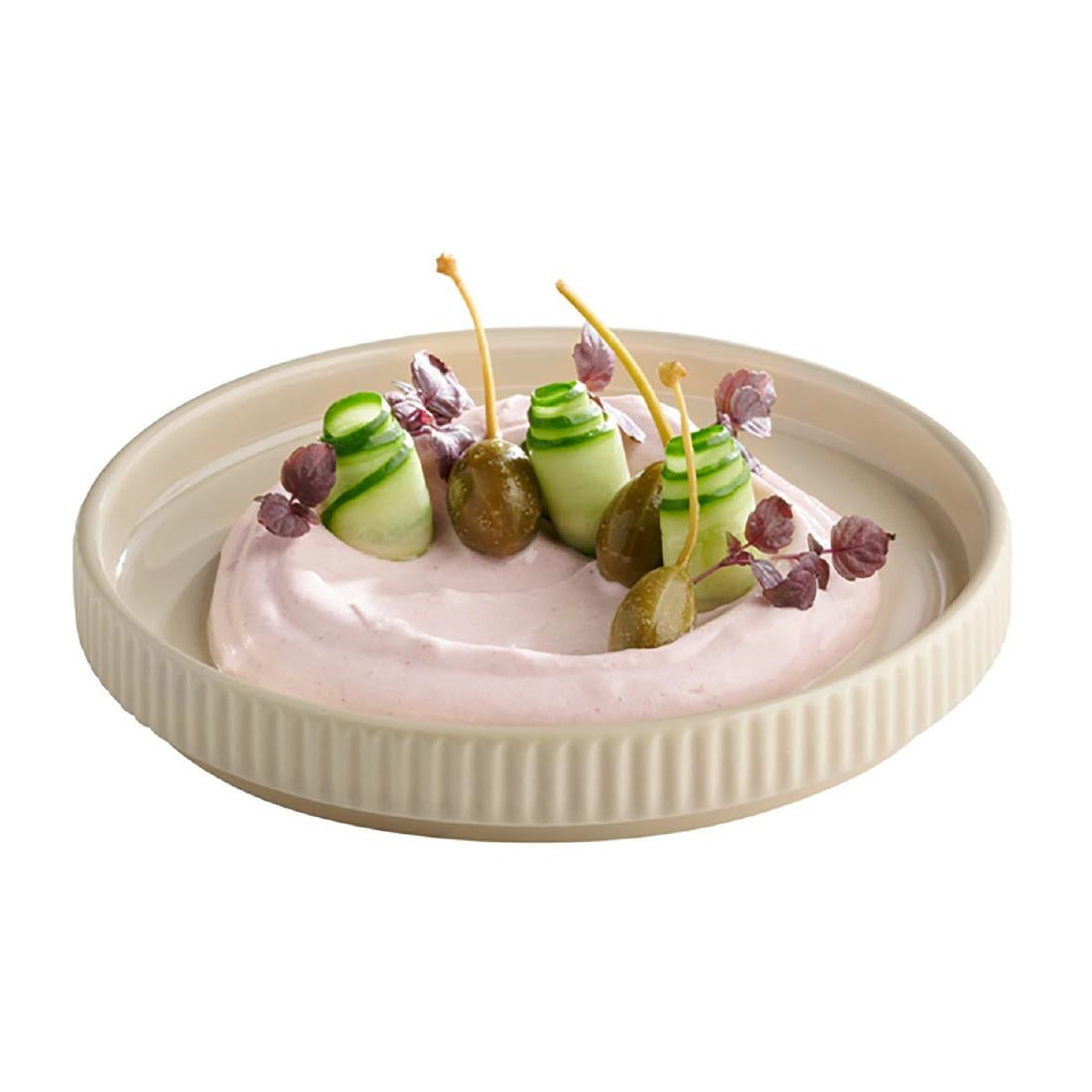 APS THE GRID Porcelain Plates Sand 160mm (6 Pack)