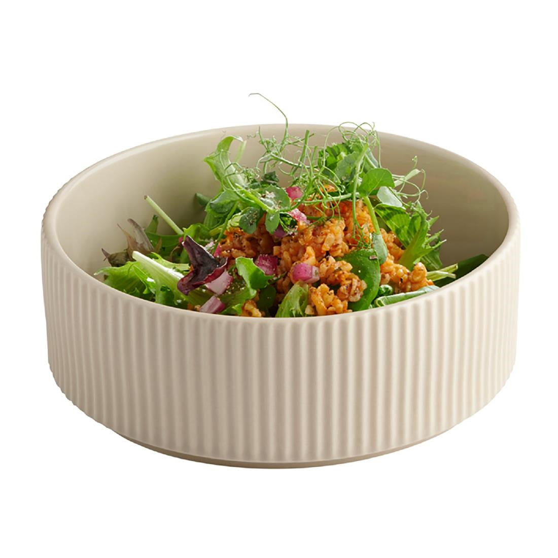 APS THE GRID Porcelain Bowls Sand 550ml (6 Pack)