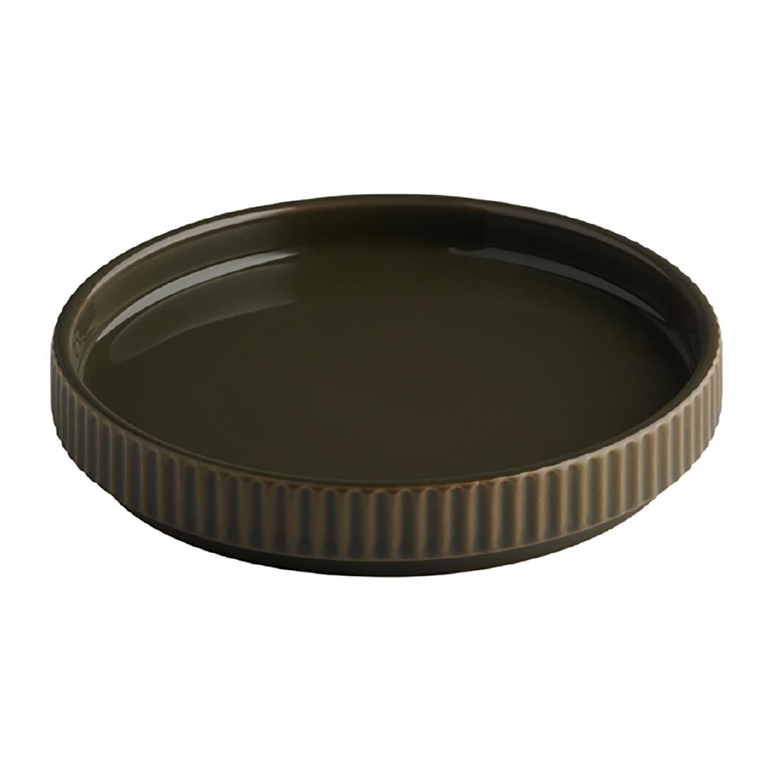 APS THE GRID Porcelain Plates Brown 140mm (6 Pack)