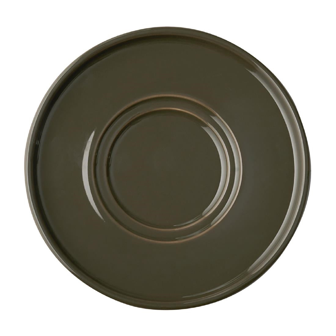 APS THE GRID Porcelain Saucers Brown 160mm (6 Pack)