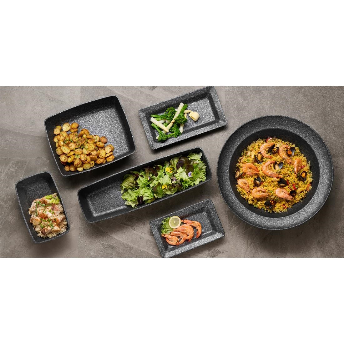 APS FROSTFIRE Black & Silver Non-Stick Tray GN 1/3 325x176mm