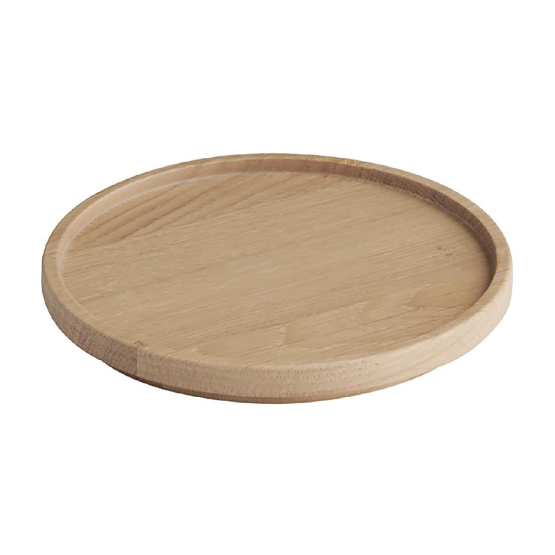 APS THE GRID Lacquered Oak Wood Plate 140mm