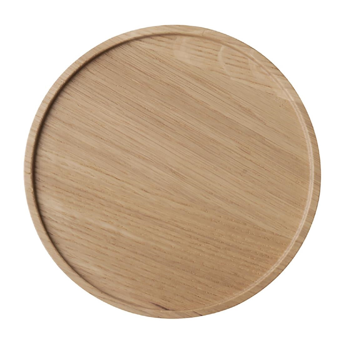 APS THE GRID Lacquered Oak Wood Plate 160mm