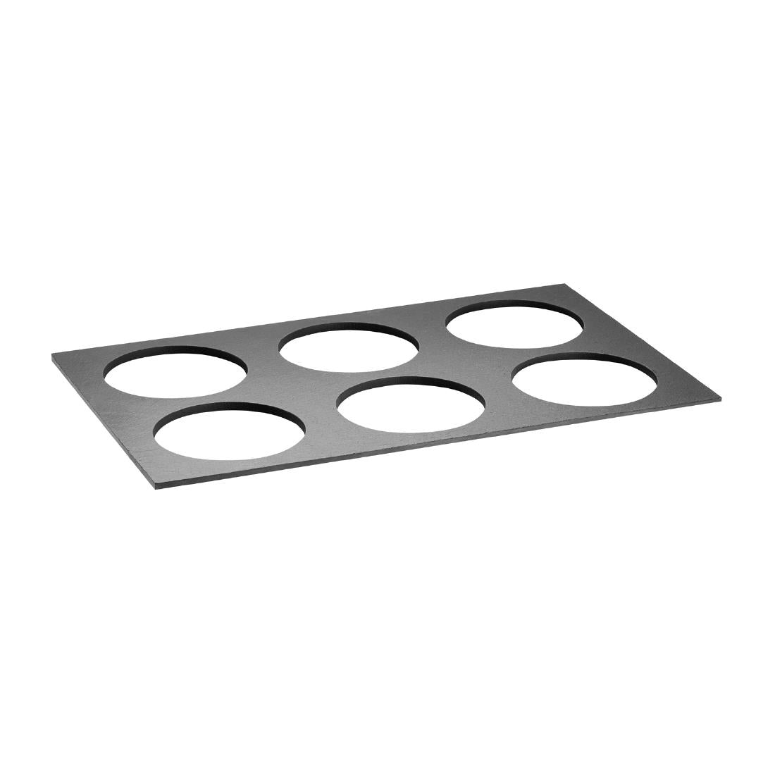 APS THE GRID Natural Slate Tray with 6 Holes GN 1/1 530x325mm