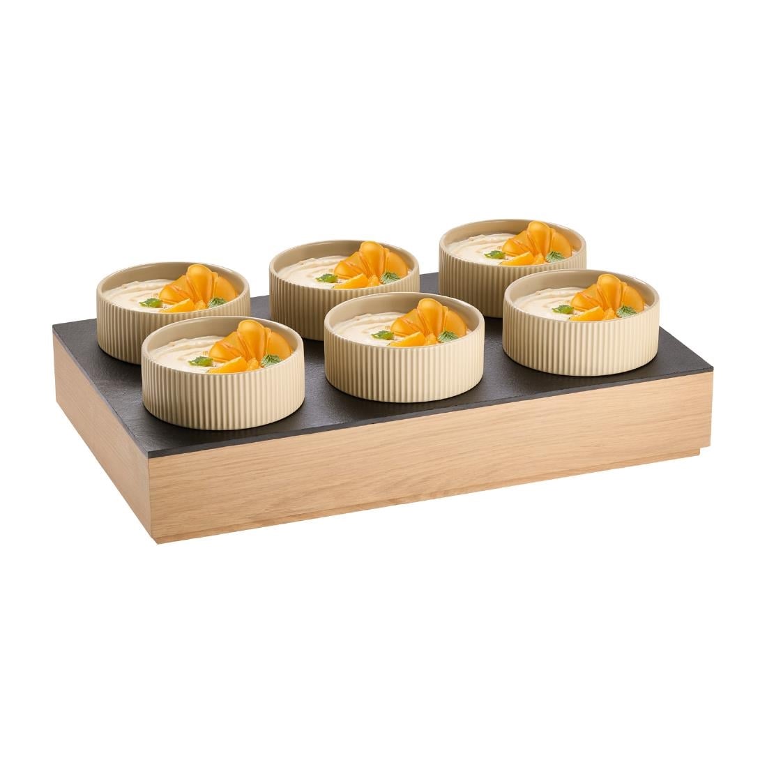 APS THE GRID Natural Slate Tray with 6 Holes GN 1/1 530x325mm