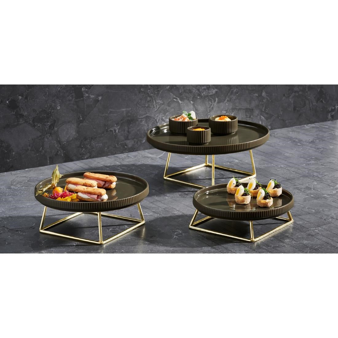 APS MULTI Gold Buffet Stand 180x180x50mm