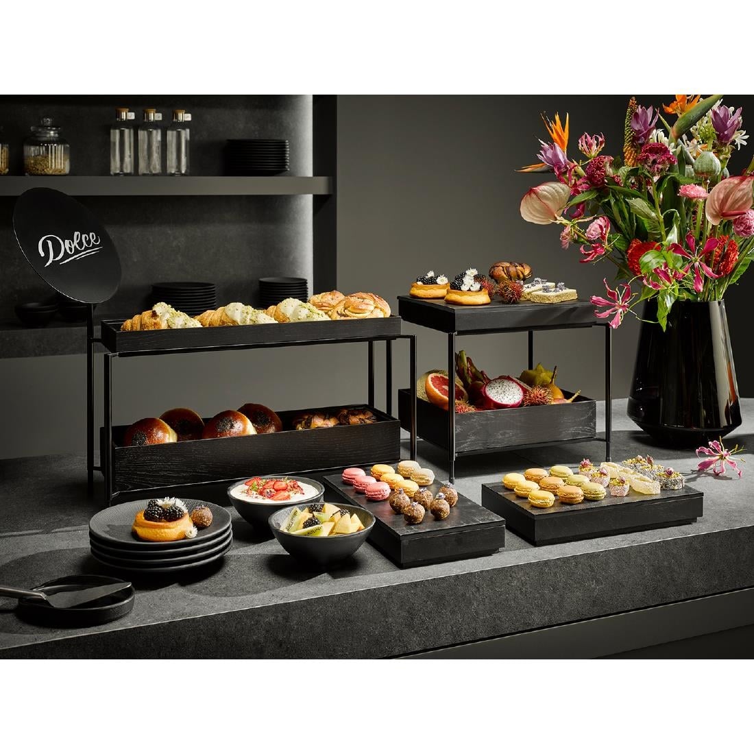 APS VALO Wooden Box Black GN 1/2 45x325x265mm