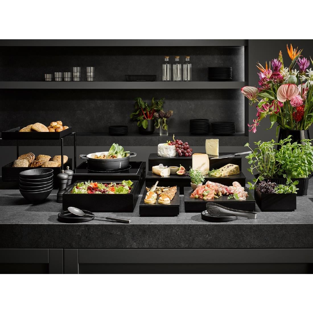 APS VALO Wooden Box Black GN 1/2 45x325x265mm