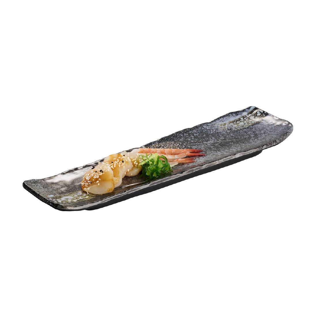 APS UMI Rectangular Tray/Sushi Board Black 350x100mm