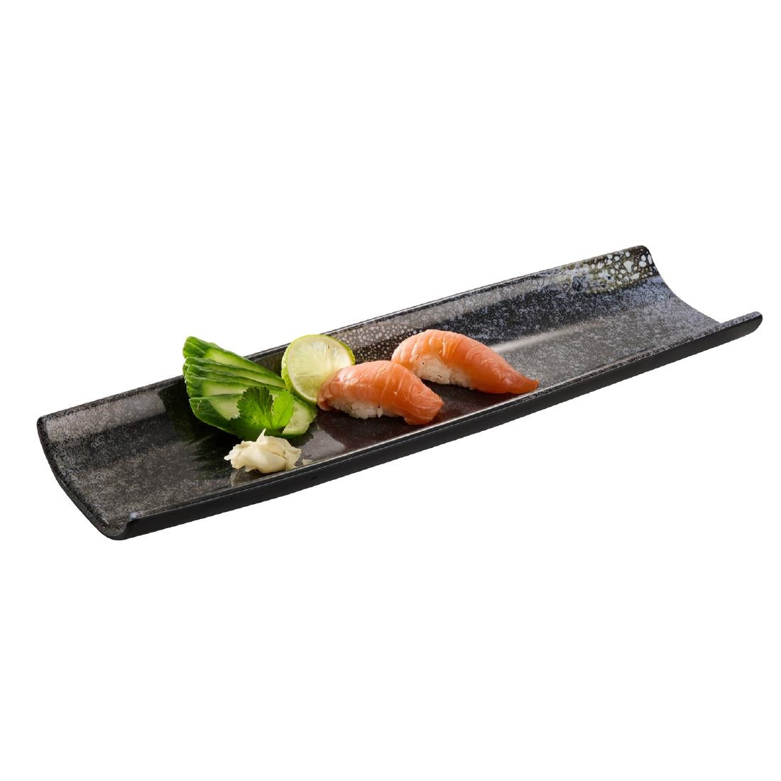 APS UMI Rectangular Tray/Sushi Board Black 410x130mm