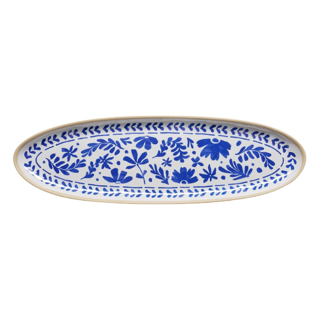 APS FLORYN Melamine Tray White & Blue GN 2/4 530x162mm