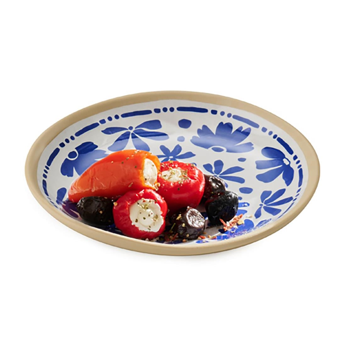 APS FLORYN Melamine Plate White & Blue 155mm