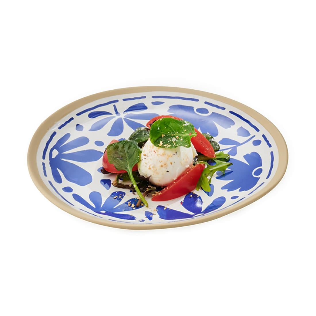 APS FLORYN Melamine Plate White & Blue 215mm