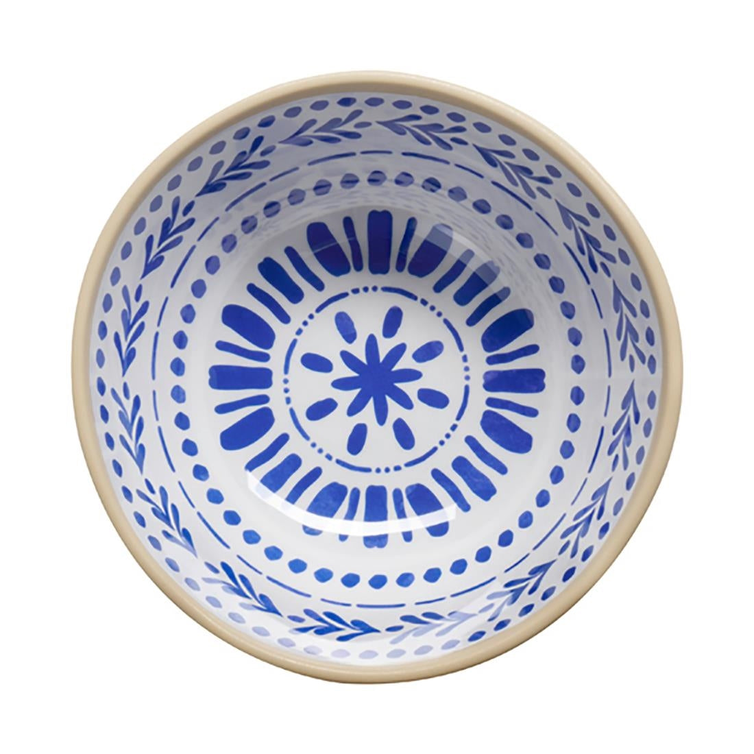 APS FLORYN Melamine Bowl White & Blue 160mm