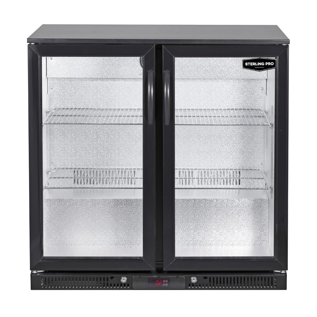 Sterling Pro Green Double Door Outdoor Bottle Cooler Black SP2LO-OUT-BK
