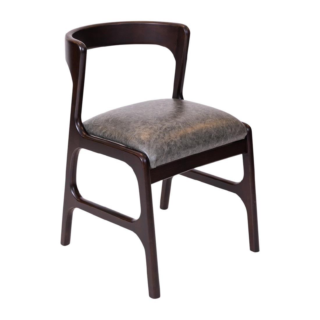 Copenhagen Dining Chairs in Dark Walnut & Bison Smoke (6 Pack)