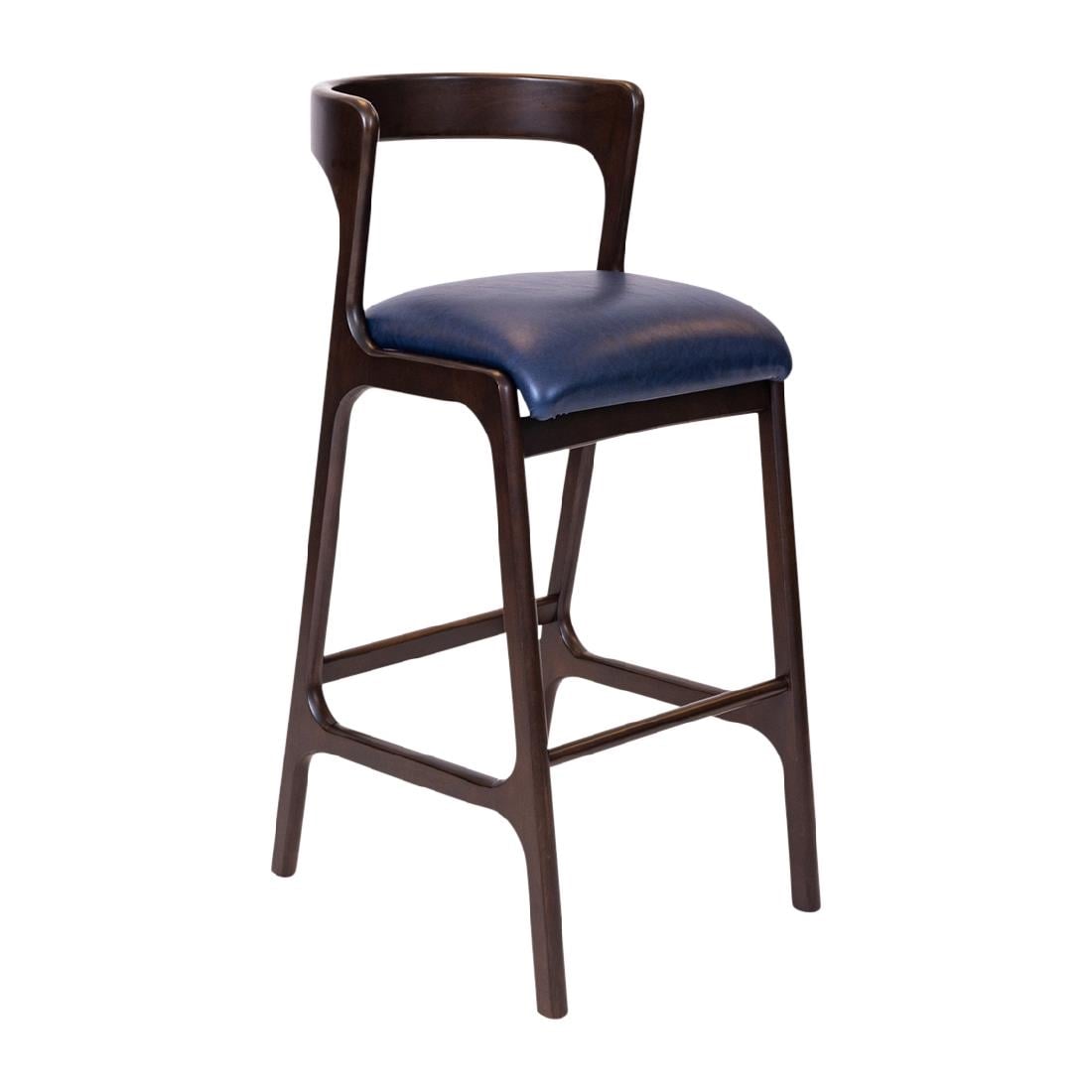 Copenhagen Bar Chair in Dark Walnut & Bison Midnight (6 Pack)