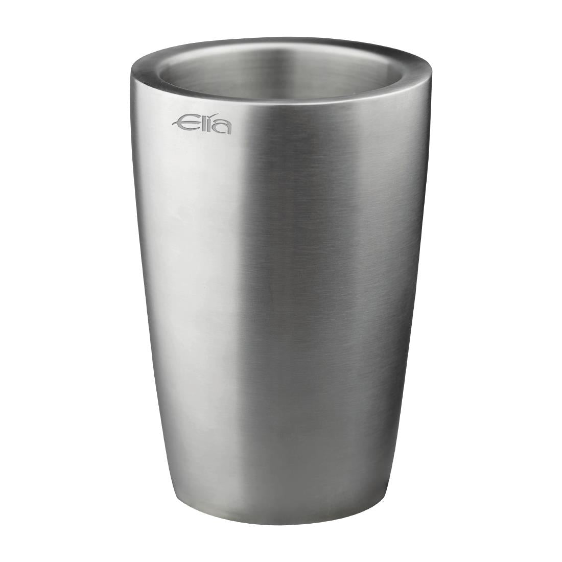 Elia Insulated Curved Bottle Cooler Satin Steel 130mm