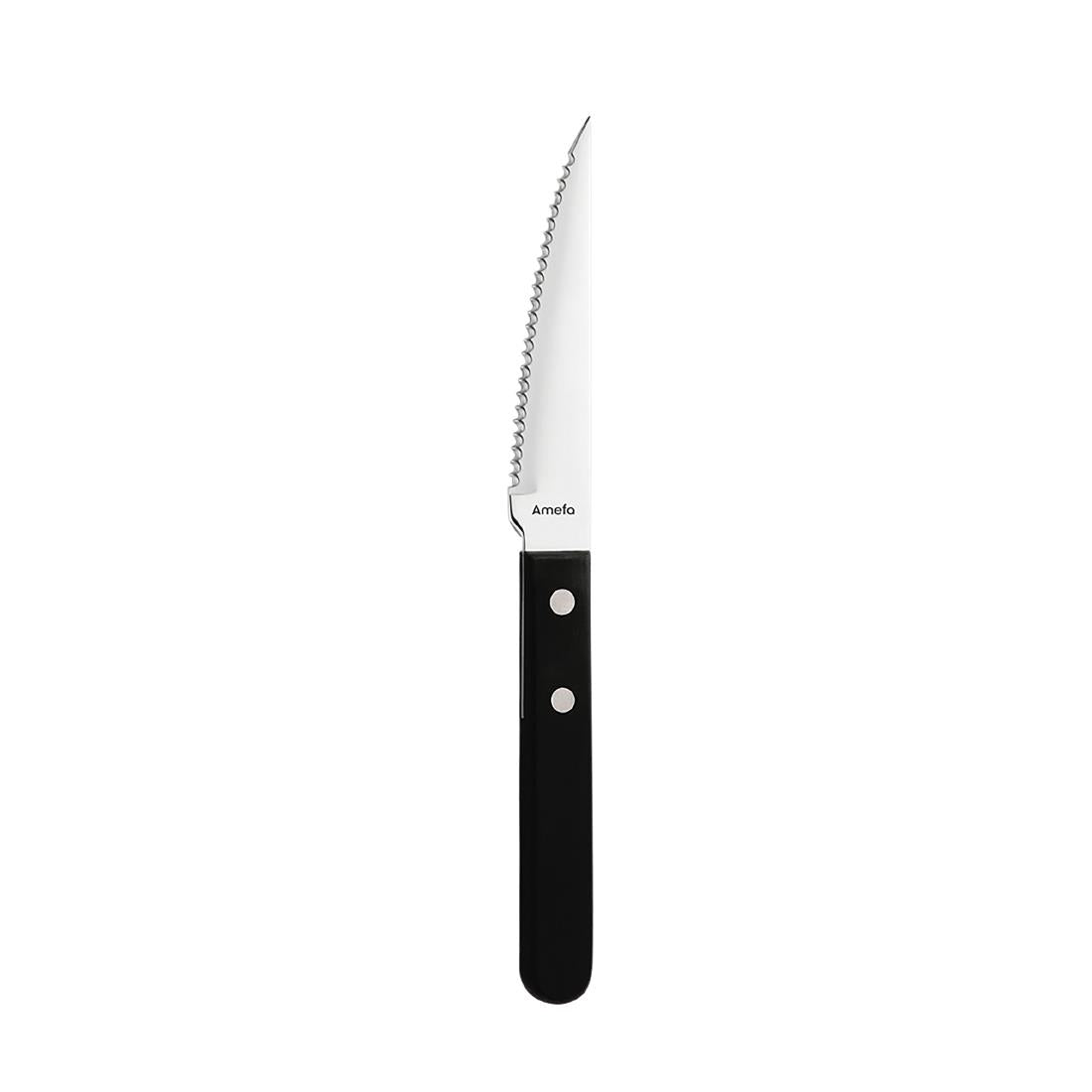 Amefa 2 Rivet Steak Knives Black (12 Pack)