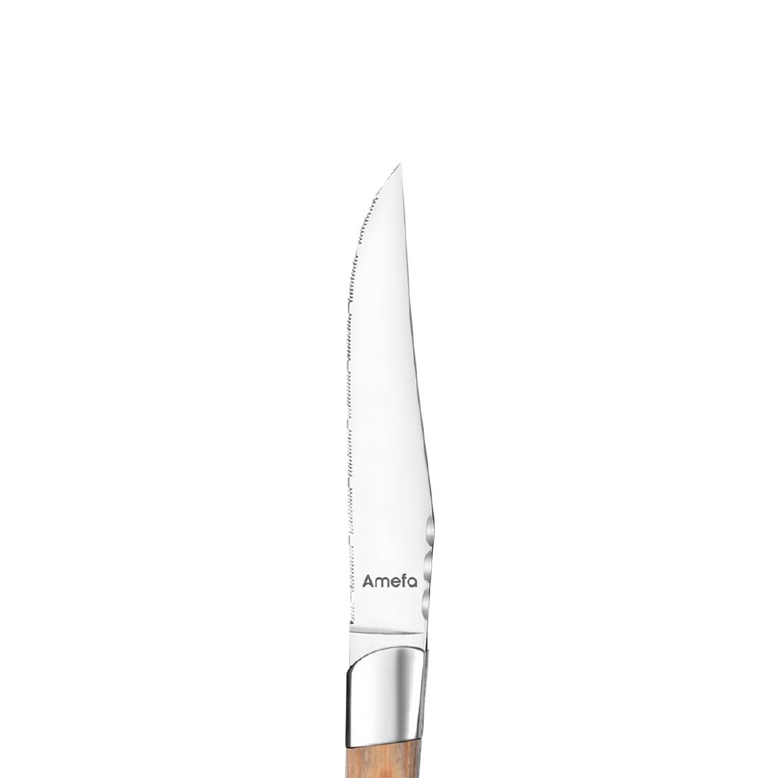 Amefa Royal Steak Knives Light Wood (6 Pack)