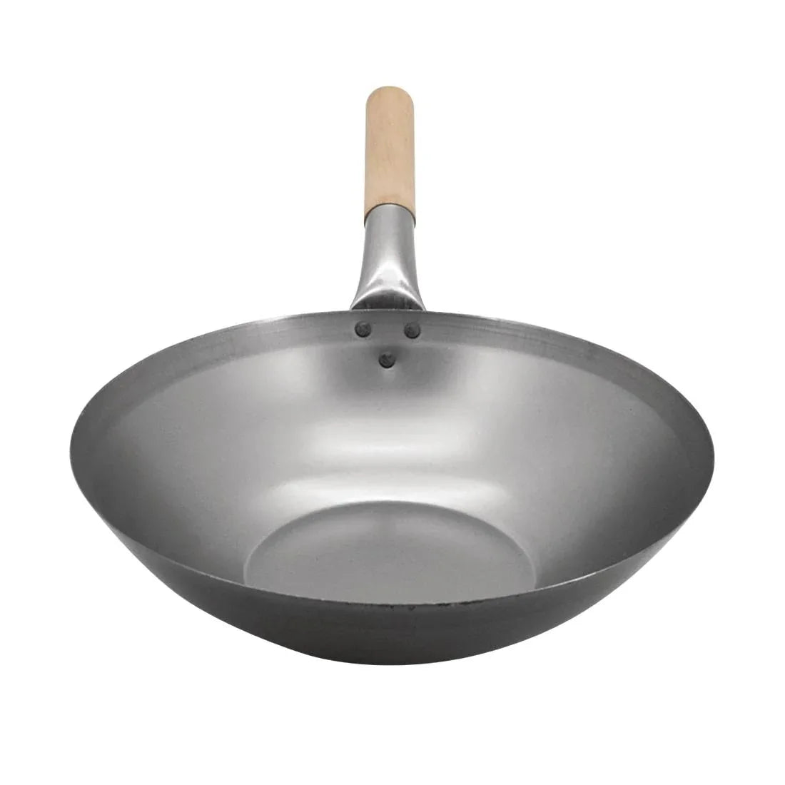 K296 Vogue Mild Steel Wok Flat Base 330mm - JD Catering Equipment Solutions Ltd