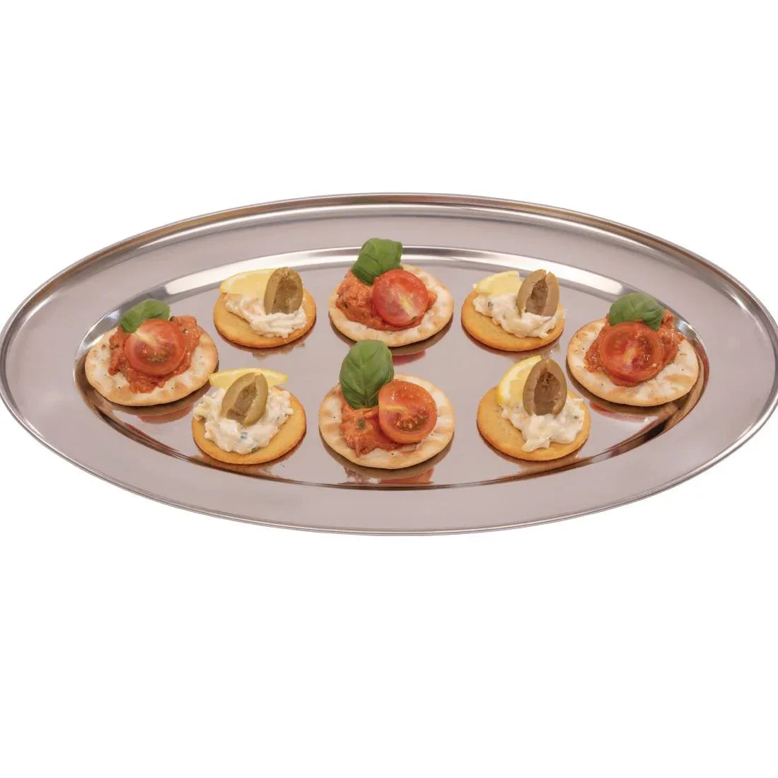 K365 Olympia Stainless Steel Oval Serving Tray 400mm K365