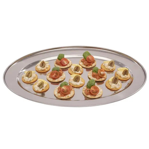 K367 Olympia Stainless Steel Oval Serving Tray 500mm K367 - JD Catering Equipment Solutions Ltd