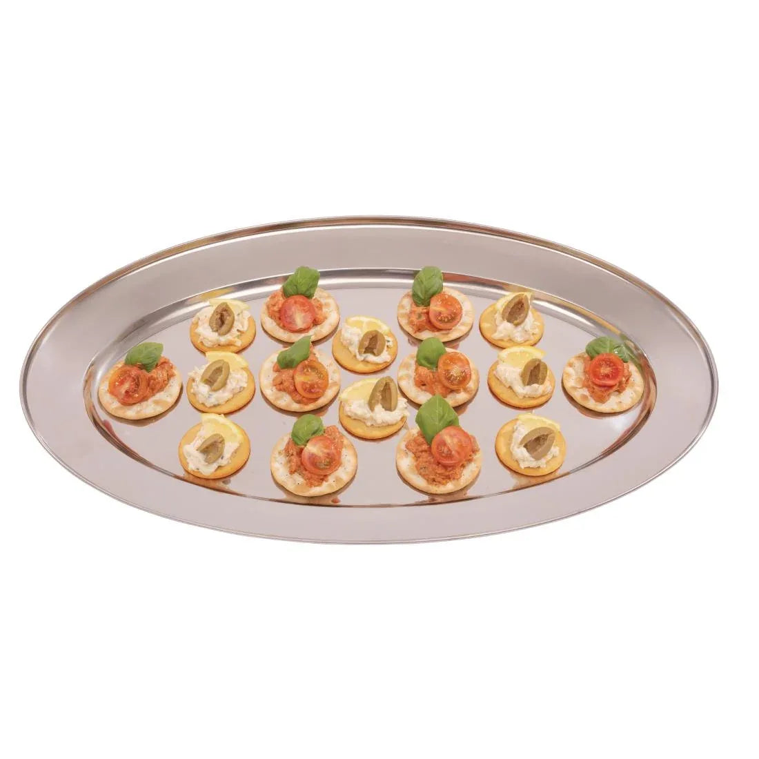K368 Olympia Stainless Steel Oval Serving Tray 550mm K368 - JD Catering Equipment Solutions Ltd