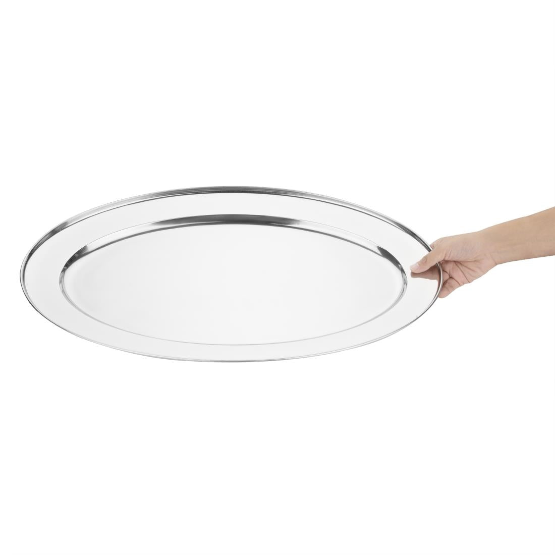 K369 Olympia Stainless Steel Oval Serving Tray 605mm K369