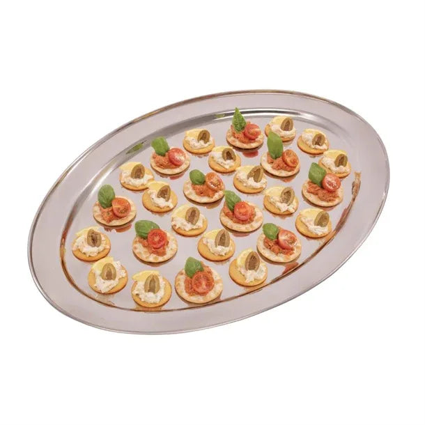 K370 Olympia Stainless Steel Oval Serving Tray 660mm K370 - JD Catering Equipment Solutions Ltd