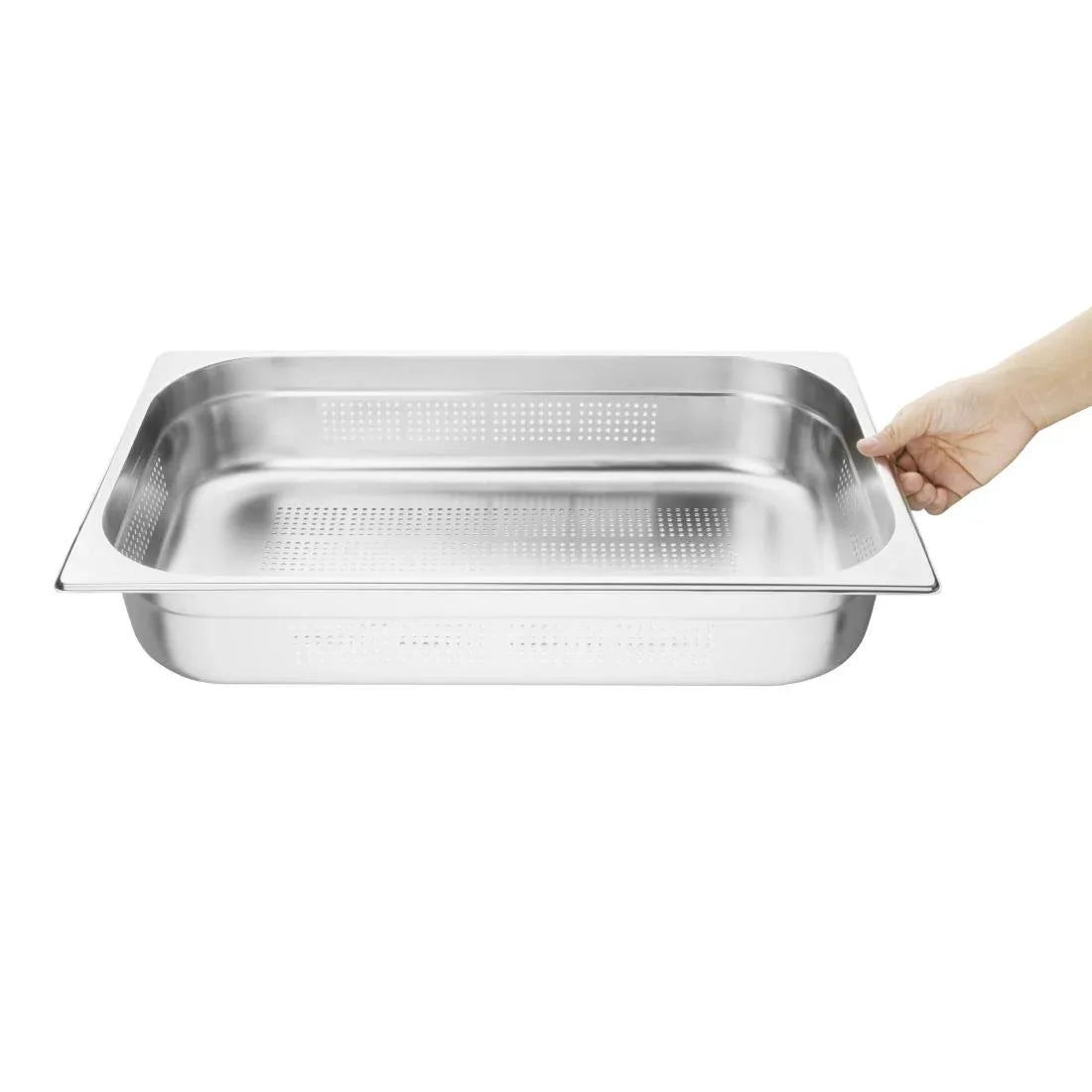 K841 Vogue Stainless Steel Perforated 1/1 Gastronorm Pan 100mm