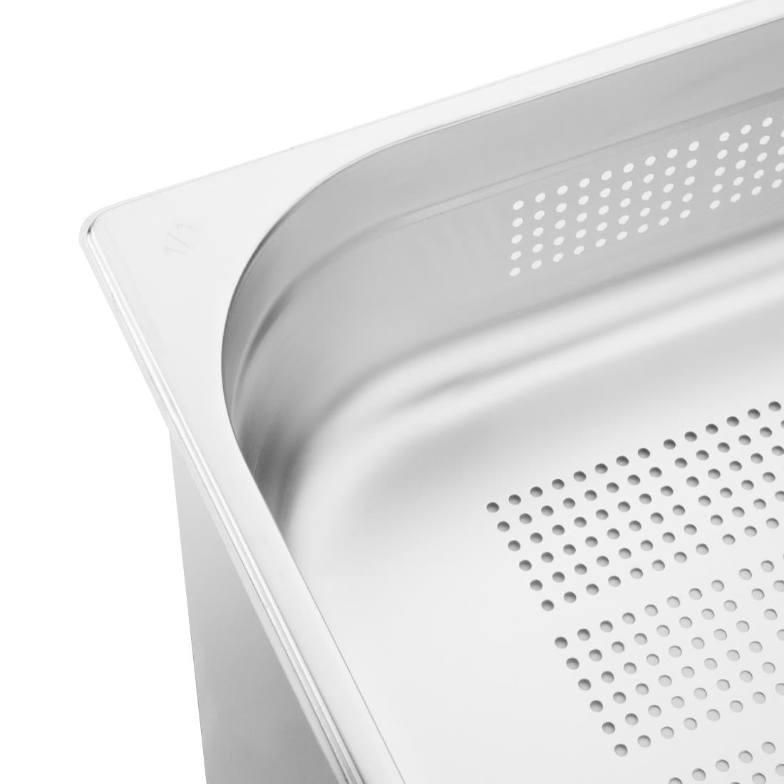 K841 Vogue Stainless Steel Perforated 1/1 Gastronorm Pan 100mm