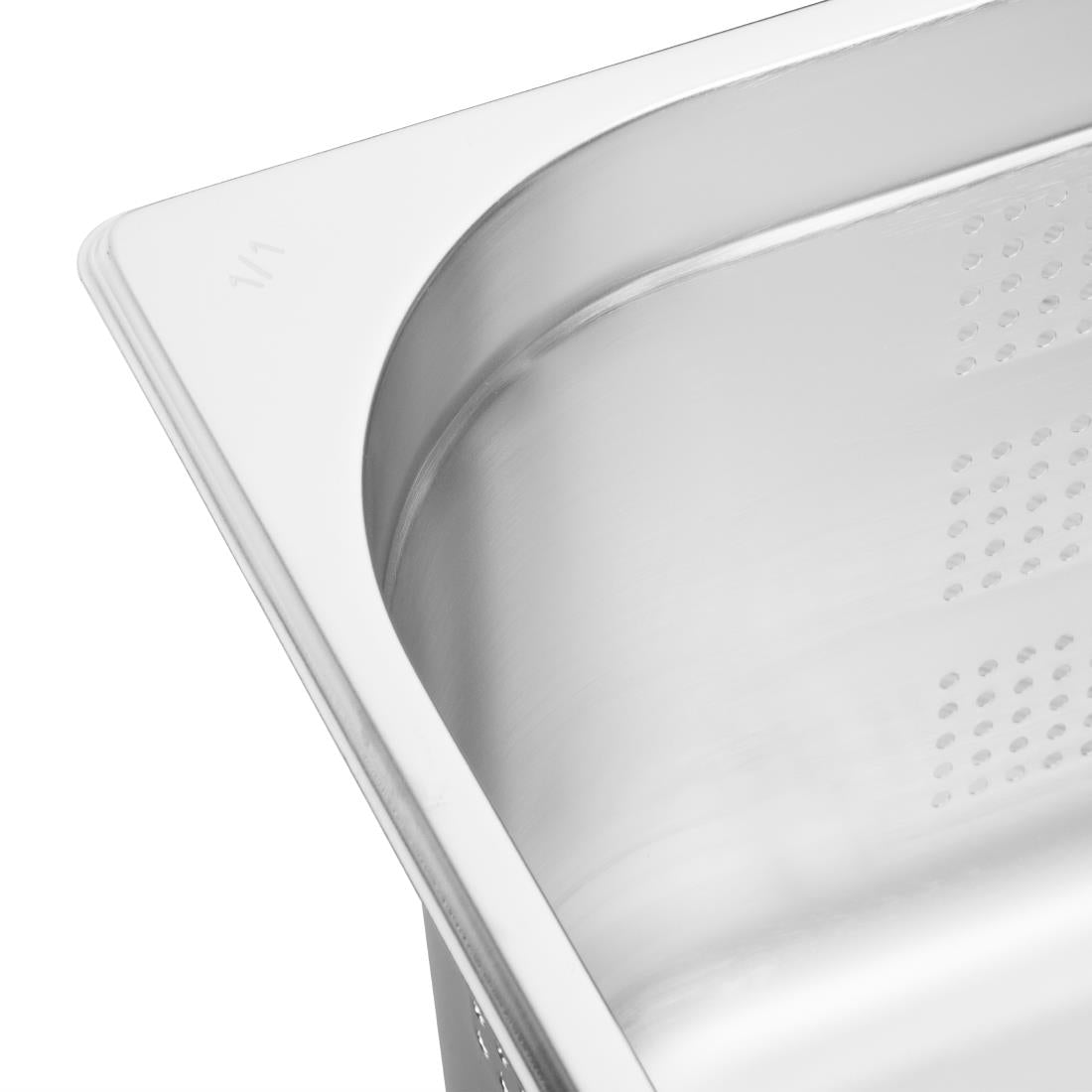 K843 Vogue Stainless Steel Perforated 1/1 Gastronorm Pan 200mm