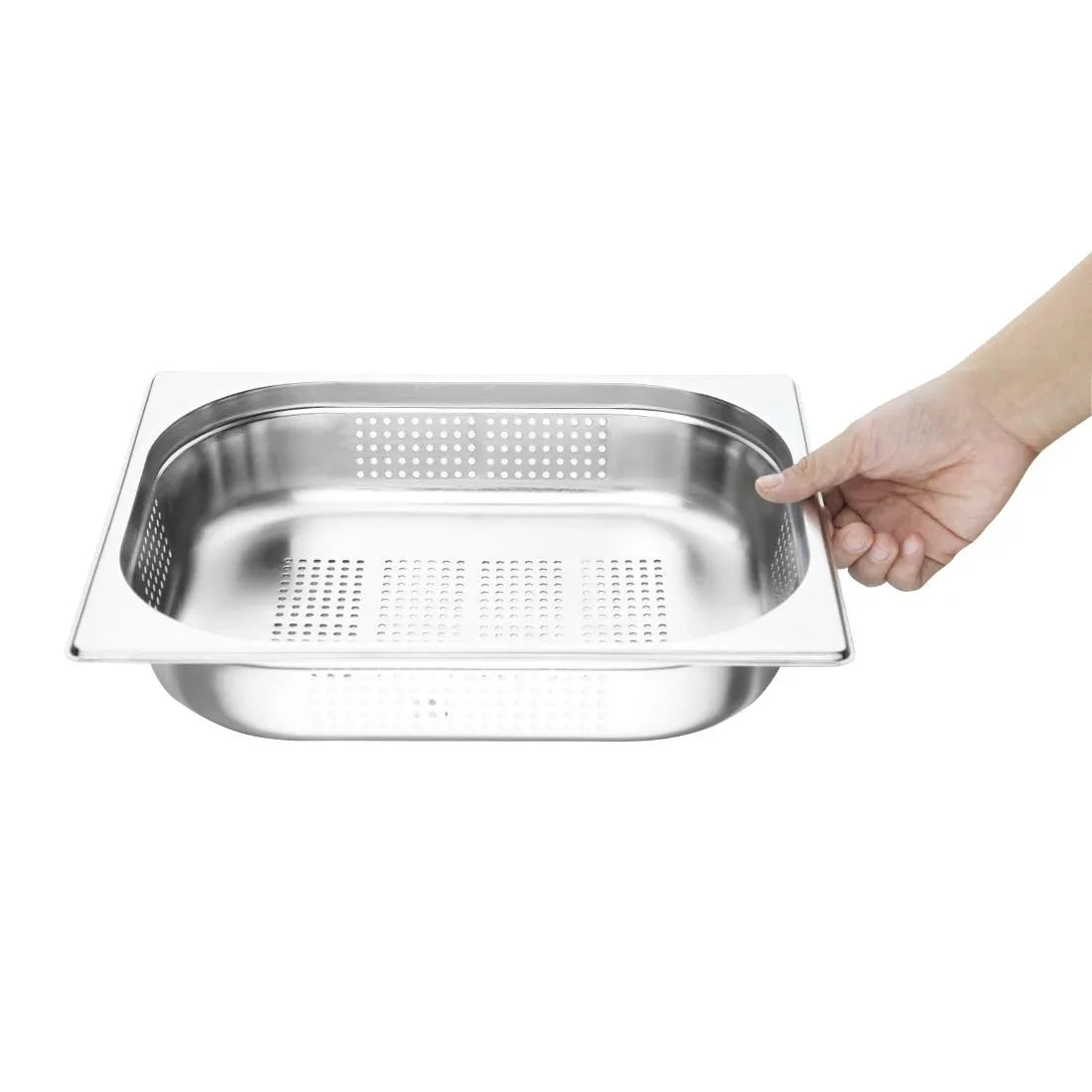 K844 Vogue Stainless Steel Perforated 1/2 Gastronorm Pan 65mm - JD Catering Equipment Solutions Ltd