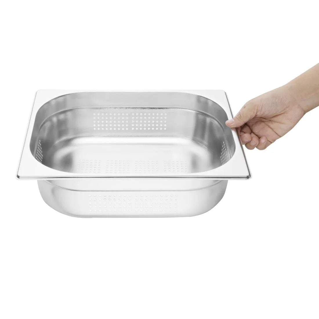 K845 Vogue Stainless Steel Perforated 1/2 Gastronorm Pan 100mm - JD Catering Equipment Solutions Ltd